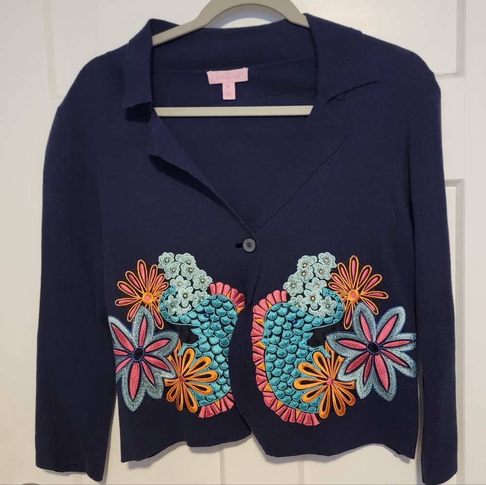 Navy Embroidered Women's Sweater Lilly Pulitzer